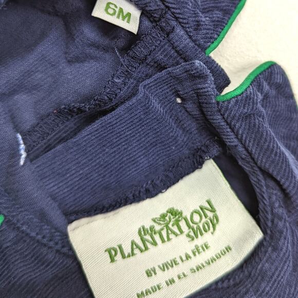 Viva La Fete Outfit Baby Boy Size 6m Navy Whale Fine Corduroy Romper - Picture 2 of 4